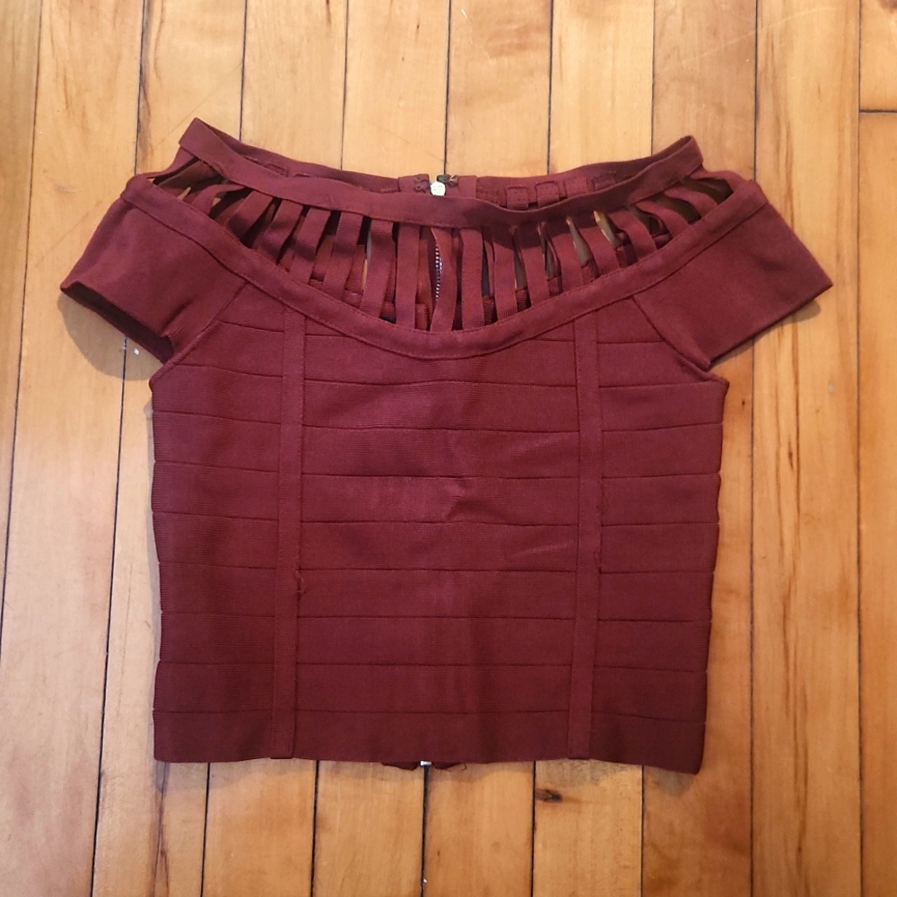 Bebe Maroon / Burgundy / Red Crop Top